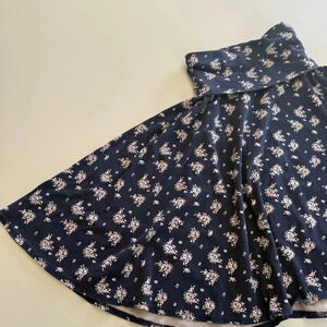 J Crew- Fold over Circle Skirt- Navy- Floral- Midi- Women’s- Women’s Medium